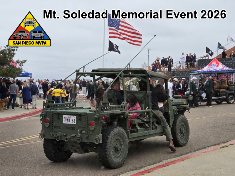 USMC Growler M1161 with American and POW flags at Mt. Soledad 2026